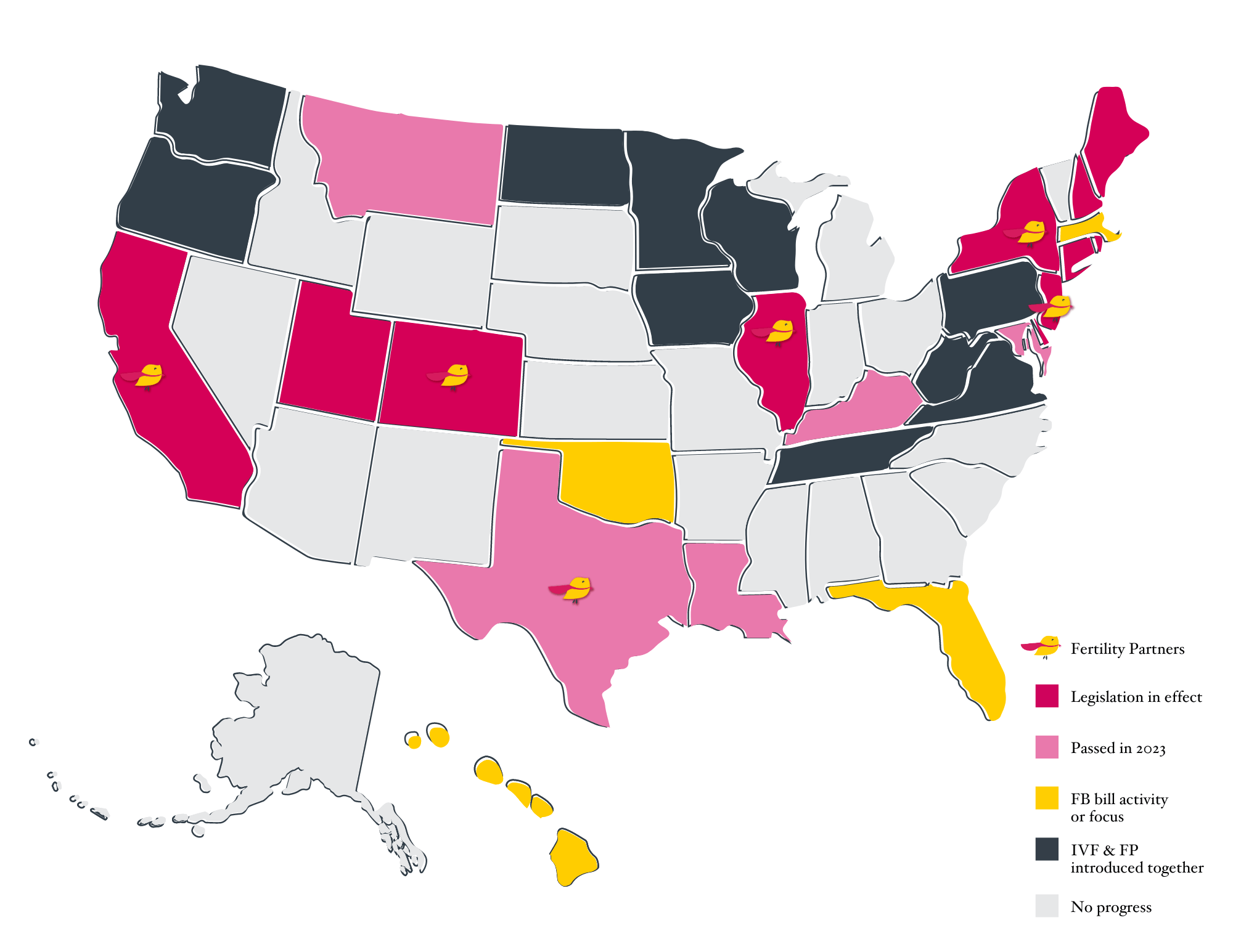 Map of Fertility Partners updated on August 1 2023